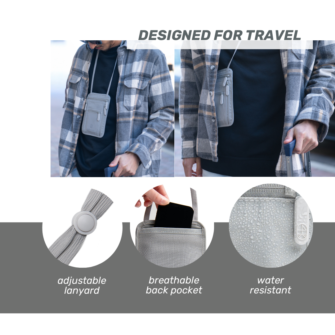 Travel Neck Wallet – RFID Blocking, Hidden and Secure