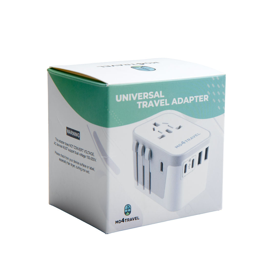 6-in-1 Universal Travel Adapter with USB-C and USB-A Ports