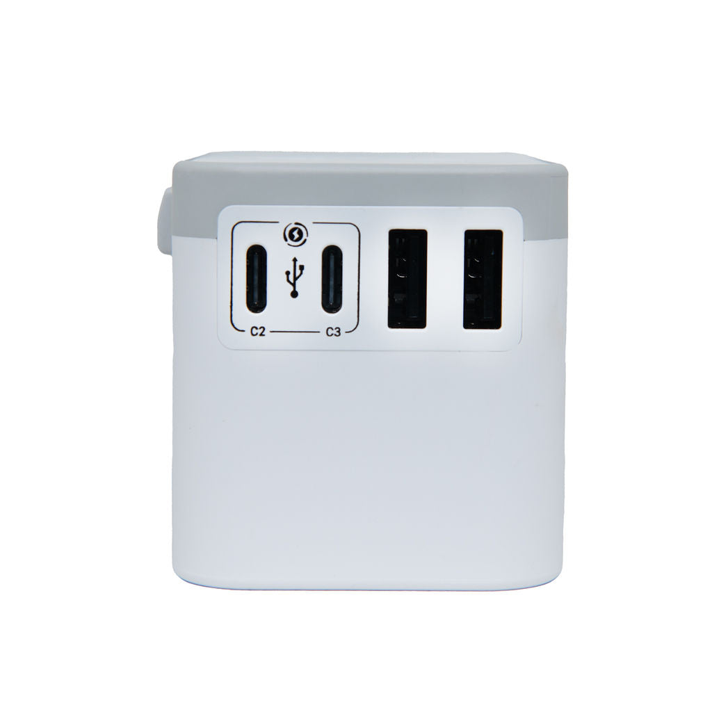 6-in-1 Universal Travel Adapter with USB-C and USB-A Ports